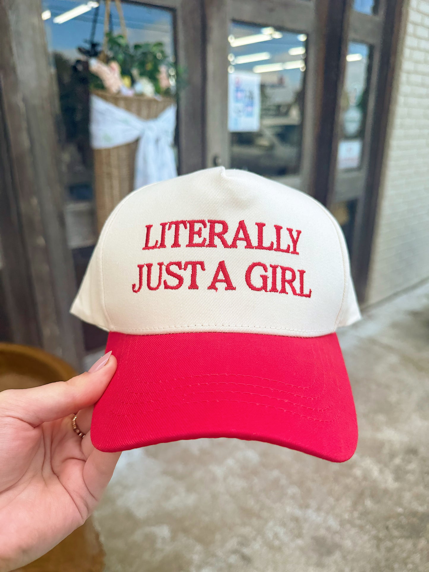 Literally Just A Girl Embroidered Trucker Hat
