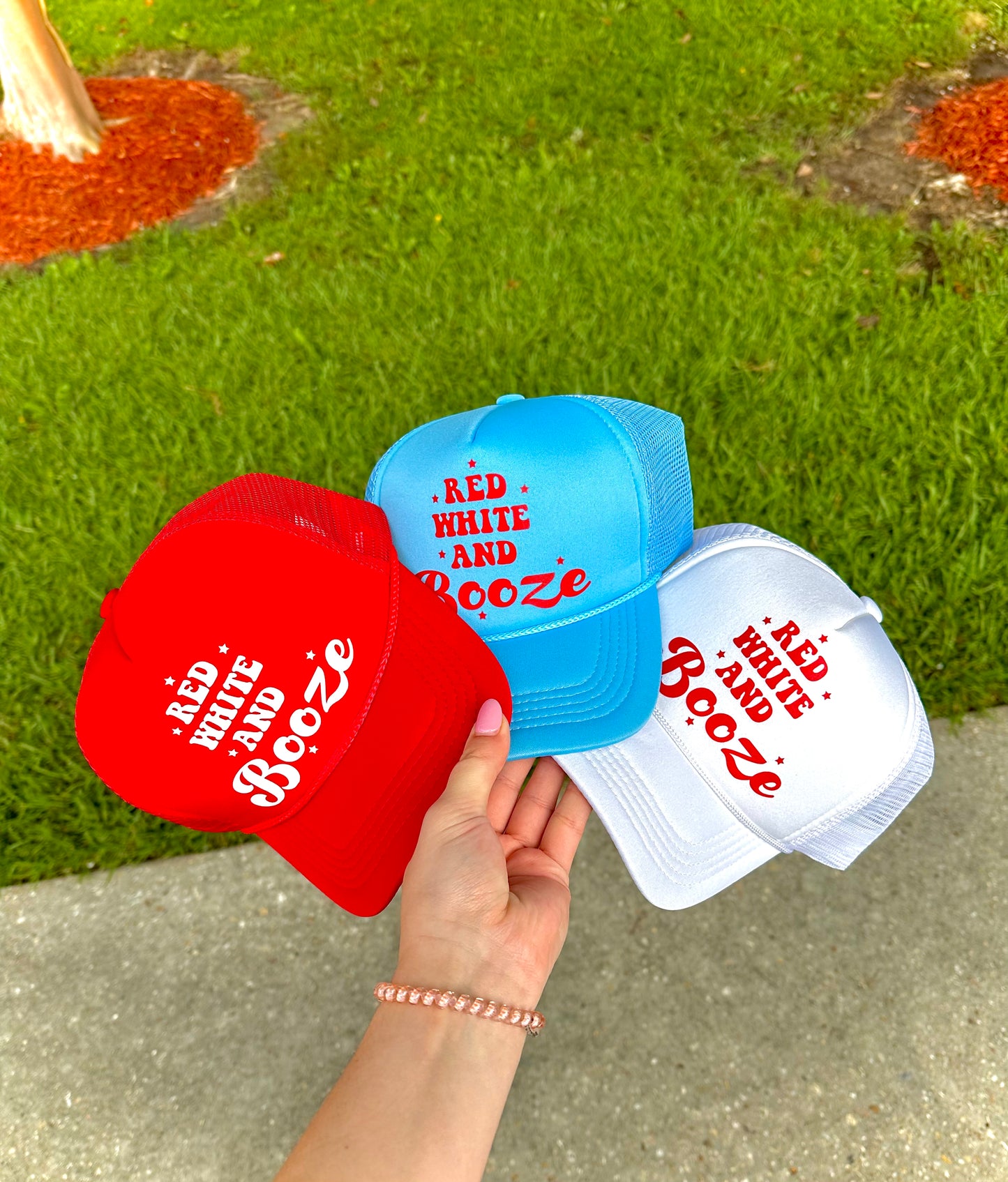 Red, White, and Booze Trucker Hat